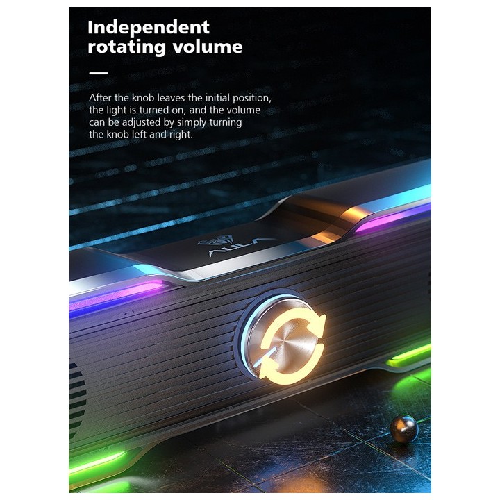 AULA gaming soundbar N-169B, 2x 3W, RGB, USB/3.5mm, μαύρο