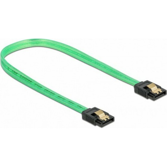 DeLock 7-Pin SATA III male - 7-Pin SATA III male UV Cable 0.7m Πράσινο (82112)
