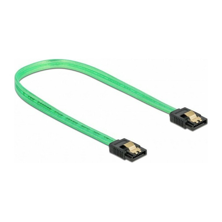 DeLock 7-Pin SATA III male - 7-Pin SATA III male UV Cable 0.7m Πράσινο (82112)