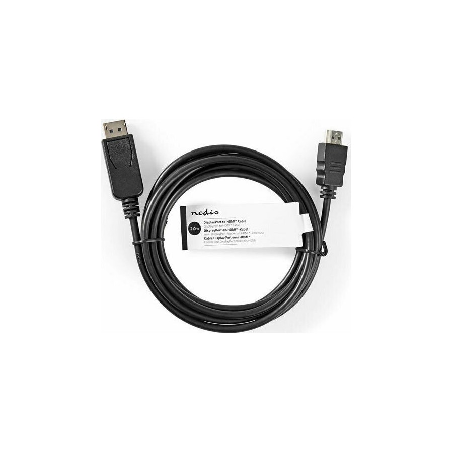 Nedis Cable DisplayPort male - HDMI male 2m Μαύρο (CCGT37100BK20)