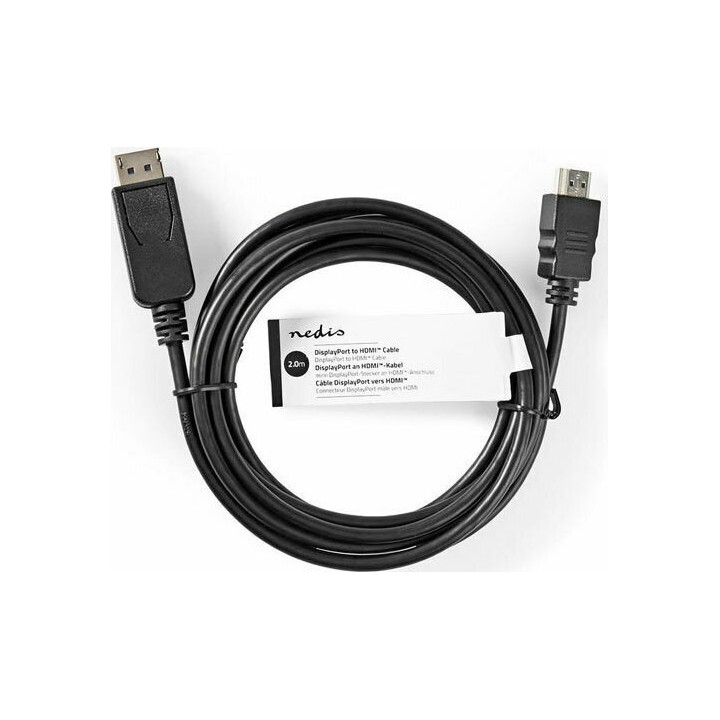 Nedis Cable DisplayPort male - HDMI male 2m Μαύρο (CCGT37100BK20)