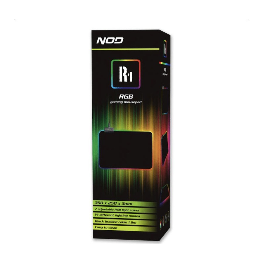 NOD R1 RGB Gaming Mouse Pad Medium 350mm με RGB Φωτισμό Μαύρο