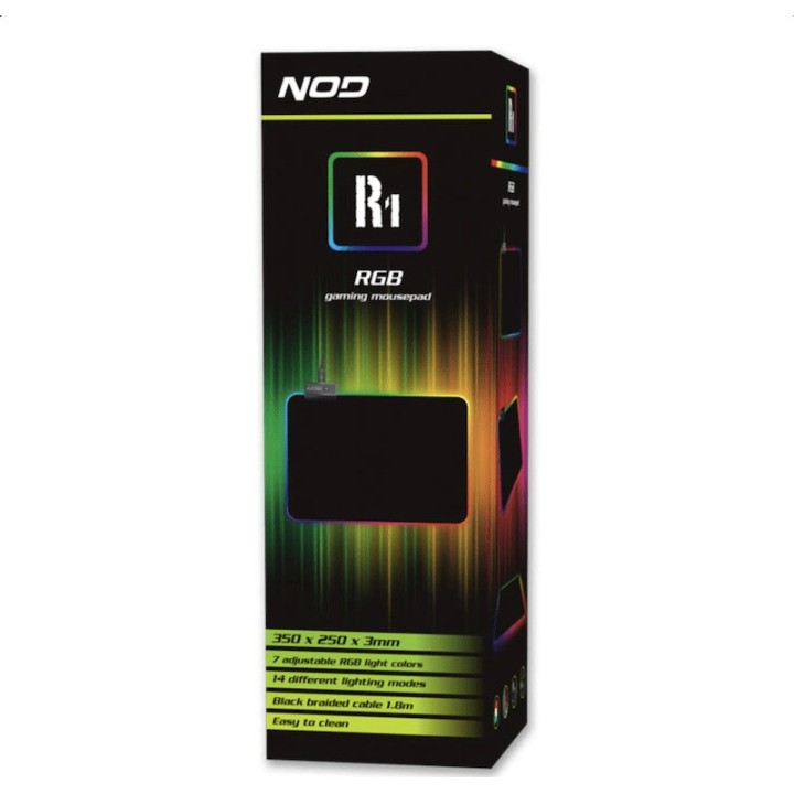 NOD R1 RGB Gaming Mouse Pad Medium 350mm με RGB Φωτισμό Μαύρο