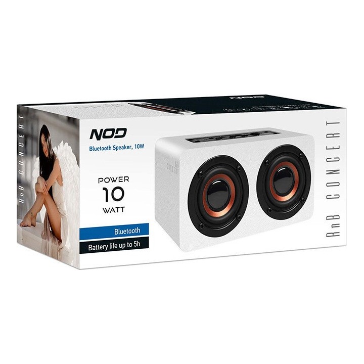 NOD RnB Concert Ηχείο Bluetooth 10W με Ραδιόφωνο και 5 ώρες Λειτουργίας χρώμα Λευκό