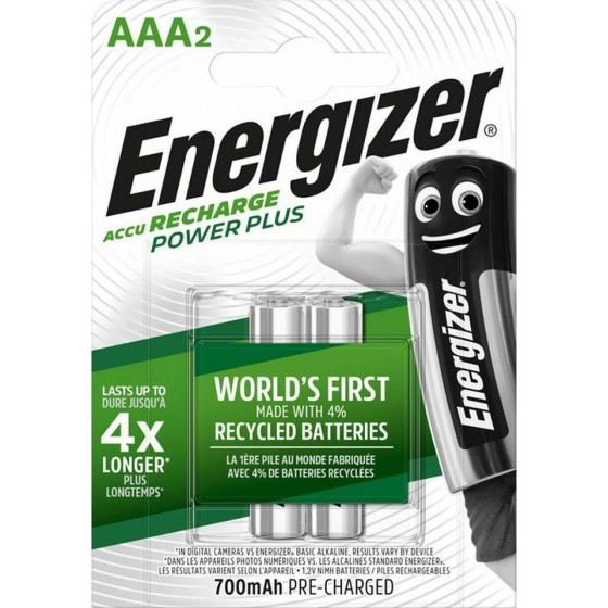 Energizer Power Plus Επαναφορτιζόμενες Μπαταρίες AAA Ni-MH 700mAh 1.2V 2τμχ