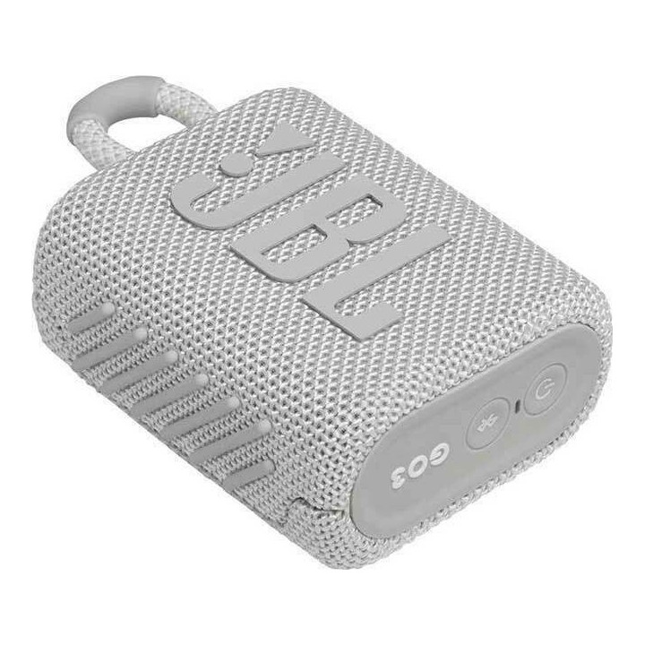 JBL Go 3 Αδιάβροχο Ηχείο Bluetooth 4.2W με 5 ώρες Λειτουργίας White(JBLGO3WHITE)