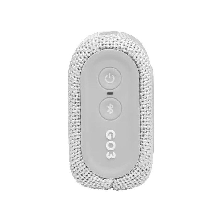 JBL Go 3 Αδιάβροχο Ηχείο Bluetooth 4.2W με 5 ώρες Λειτουργίας White(JBLGO3WHITE)