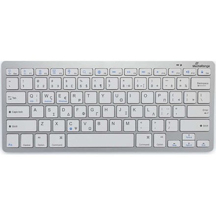 MediaRange MROS132-GR Ασύρματο Bluetooth Πληκτρολόγιο Ελληνικό Ασημί(MROS132-GR)