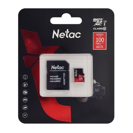 NETAC κάρτα μνήμης MicroSDXC P500 Extreme Pro, 256GB, 100MB/s, Class 10