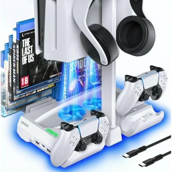 OIVO Βάση για PS5 Fan Cooler-Controller Charging-Headset Stand-Games Storage Model No:IV-P5249