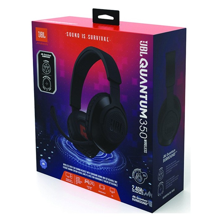 JBL Quantum 350, Over-Ear Wireless 2.4Ghz Gaming Headset Χρώμα Μαύρο