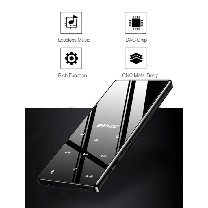 RUIZU MP3 player D29 με ηχείο, 1.8", 16GB, BT, ελληνικό μενού, μαύρο