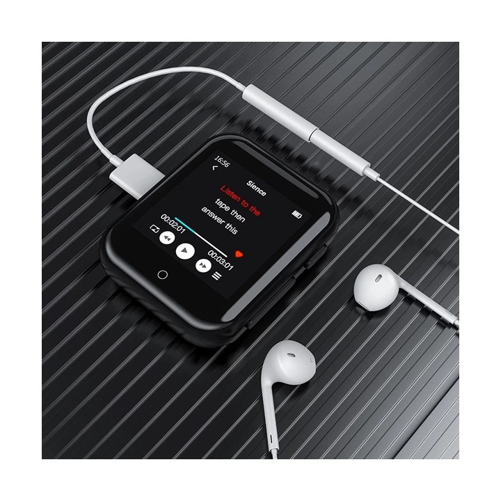 RUIZU MP3 player M8 με ηχείο, 1.54", 16GB, BT, ελληνικό μενού, μαύρο