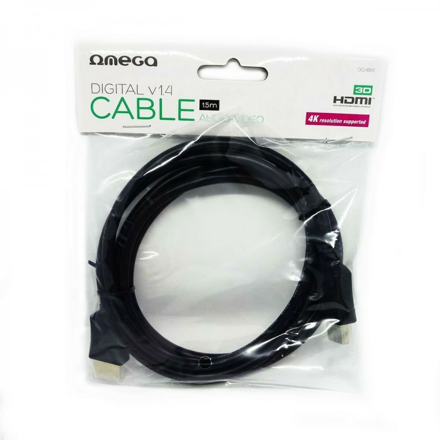 Omega HDMI 1.4 Cable HDMI male - HDMI male 1,5m BLACK (OCHB41)