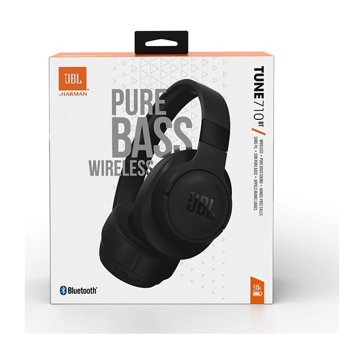 JBL Tune 710BT Ασύρματα Bluetooth Over Ear Ακουστικά Μαύρα(JBLT710BTBLK)