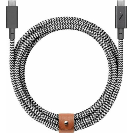 Native Union Braided USB 2.0 Cable USB-C male - USB-C male Γκρι 2.4m (ZEBRA)