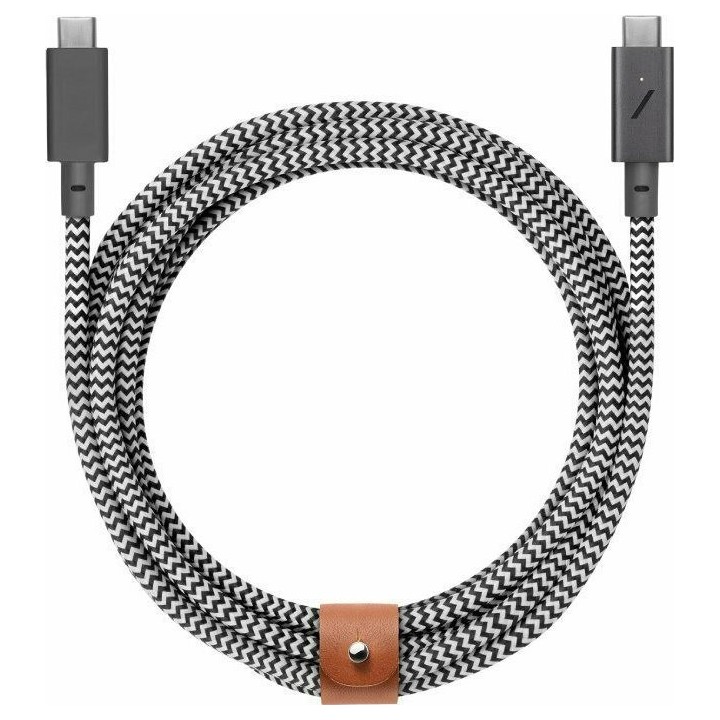 Native Union Braided USB 2.0 Cable USB-C male - USB-C male Γκρι 2.4m (ZEBRA)