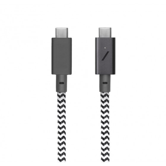 Native Union Braided USB 2.0 Cable USB-C male - USB-C male Γκρι 2.4m (ZEBRA)