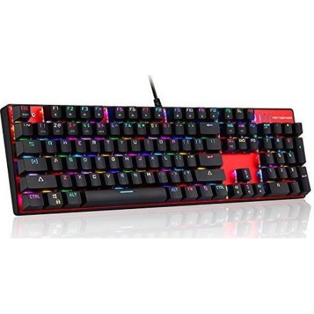 Motospeed Inflictor CK104 Gaming Μηχανικό Πληκτρολόγιο με Outemu Blue διακόπτες και RGB φωτισμό (Ελληνικό GR) Κόκκινο