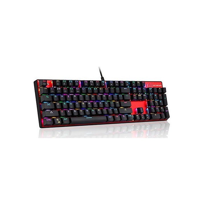 Motospeed Inflictor CK104 Gaming Μηχανικό Πληκτρολόγιο με Outemu Blue διακόπτες και RGB φωτισμό (Ελληνικό GR) Κόκκινο