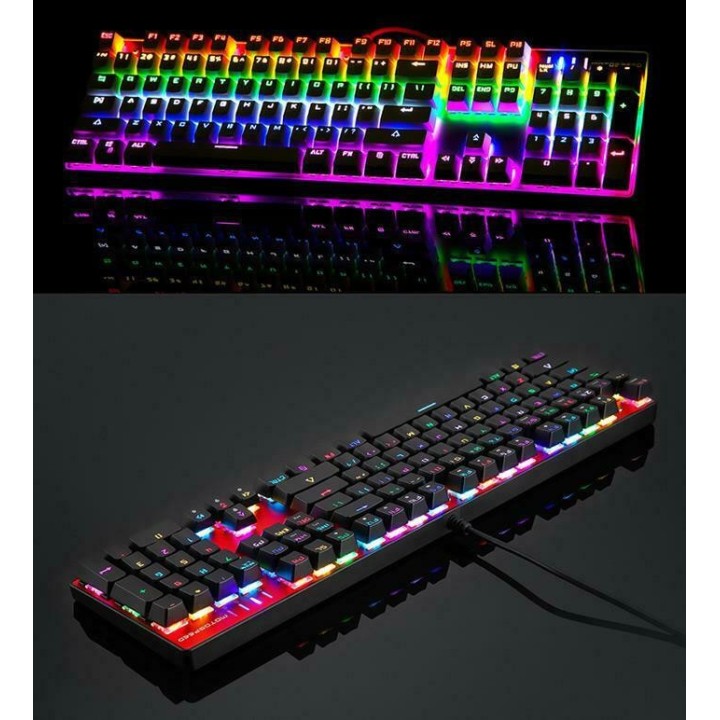 Motospeed Inflictor CK104 Gaming Μηχανικό Πληκτρολόγιο με Outemu Blue διακόπτες και RGB φωτισμό (Ελληνικό GR) Κόκκινο