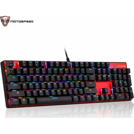 Motospeed Inflictor CK104 Gaming Μηχανικό Πληκτρολόγιο με Outemu Black διακόπτες και RGB φωτισμό (Ελληνικό) Κόκκινο
