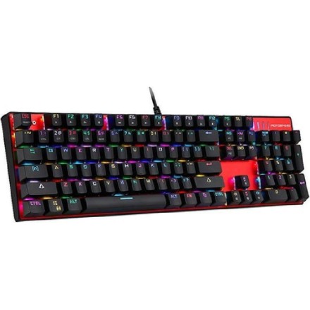 Motospeed Inflictor CK104 Gaming Μηχανικό Πληκτρολόγιο με Outemu Black διακόπτες και RGB φωτισμό (Ελληνικό) Κόκκινο