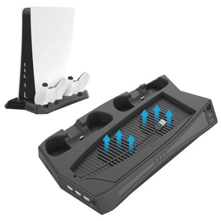 KJH Cooling Stand Βάση + USB Hub για PS5 Μαύρο (KJH-P5-010-2)