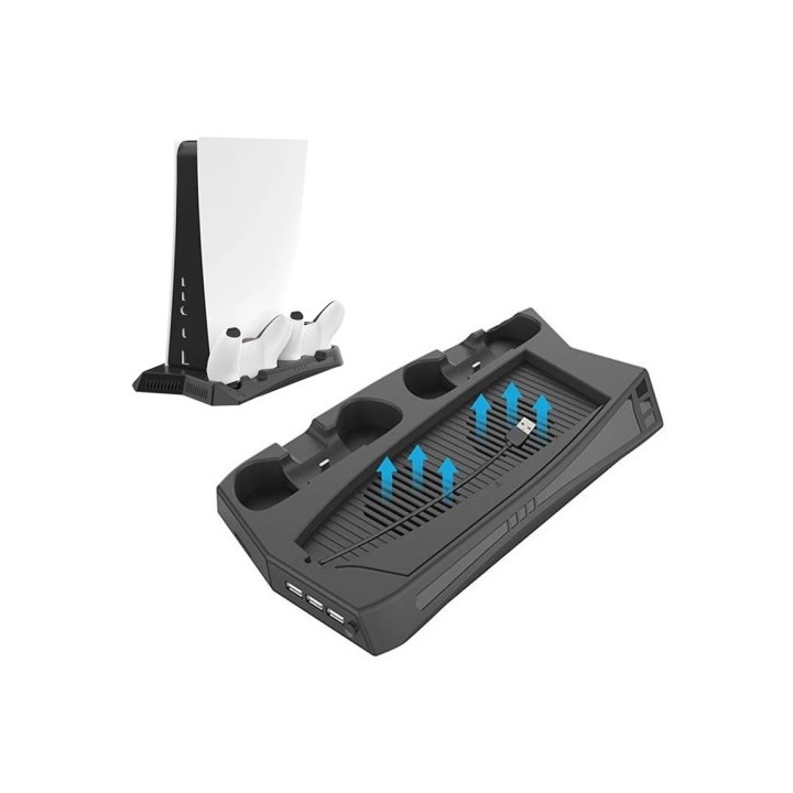 KJH Cooling Stand Βάση + USB Hub για PS5 Μαύρο (KJH-P5-010-2)