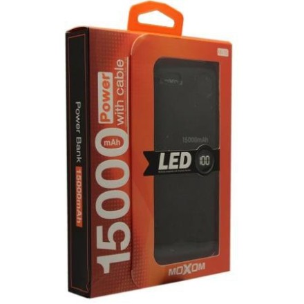 MOXOM MI-15 15000 mAh / 2 USB ports / 5V 2,0A LED Display Black