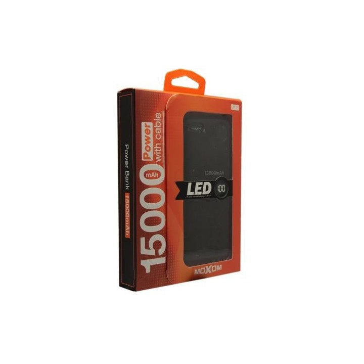 MOXOM MI-15 15000 mAh / 2 USB ports / 5V 2,0A LED Display Black