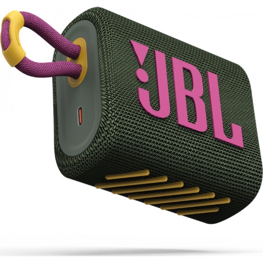 JBL Go 3 Αδιάβροχο Ηχείο Bluetooth 4.2W με 5 ώρες Λειτουργίας Green (JBLGO3GRN)