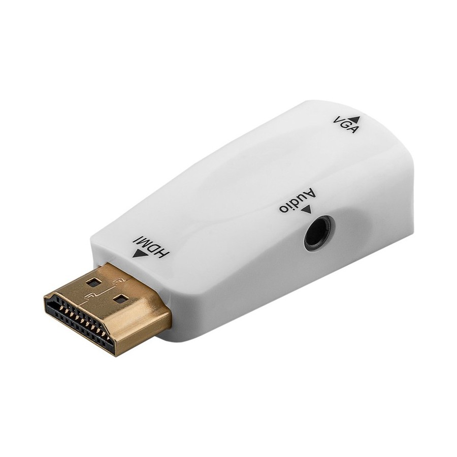 GOOBAY αντάπτορας HDMI σε VGA & 3.5mm1080p, λευκός (44793)