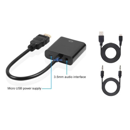 Powertech HDMI male - VGA female με Audio (PTH-025)