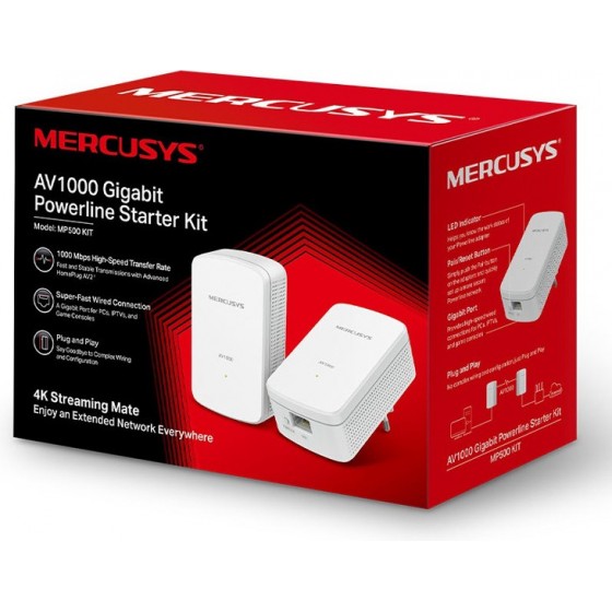 Mercusys AV1000 Gigabit Powerline Starter Kit Ver1.0 (MP500 KIT) (MERMP500KIT)
