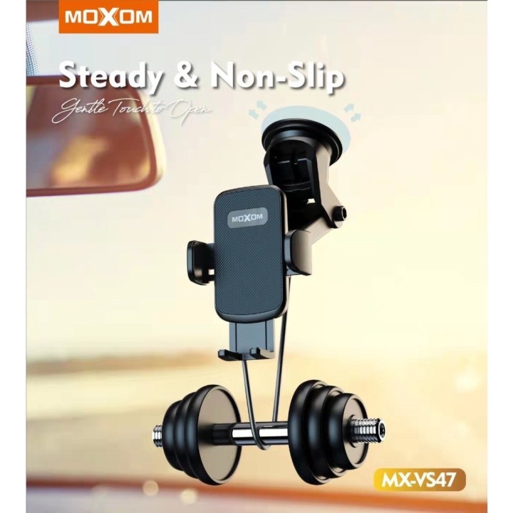 Moxom Βάση Κινητού Αυτοκινήτου MX-VS47 με Ρυθμιζόμενα Άγκιστρα Μαύρη