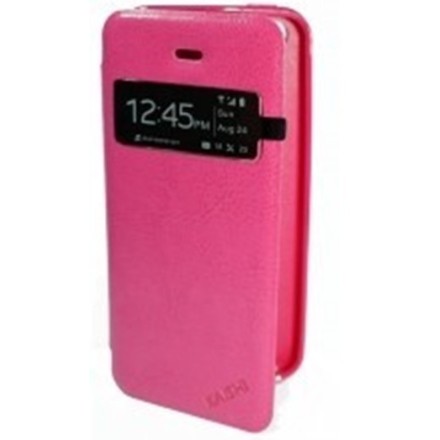   Leather notebook for iPhone 5C Kaishi  δερμάτινη θήκη Φούξια με μπροστινό παράθυρο﻿ για το Iphone 5C