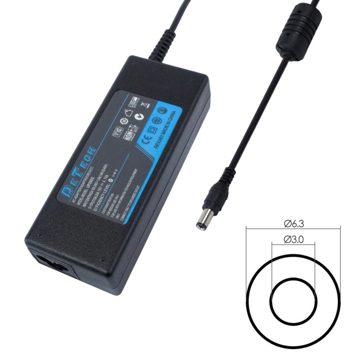 DeTech Τροφοδοτικό Ρεύματος για Toshiba 75W 15V/5.0A 6.3*3.0 
