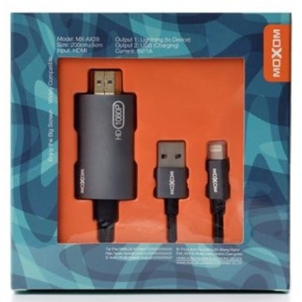Προσαρμογέας MOXOM (MX-AX29) Type-C σε HDMI / 4K / 1,8m γκρι 1.8 Μέτρα