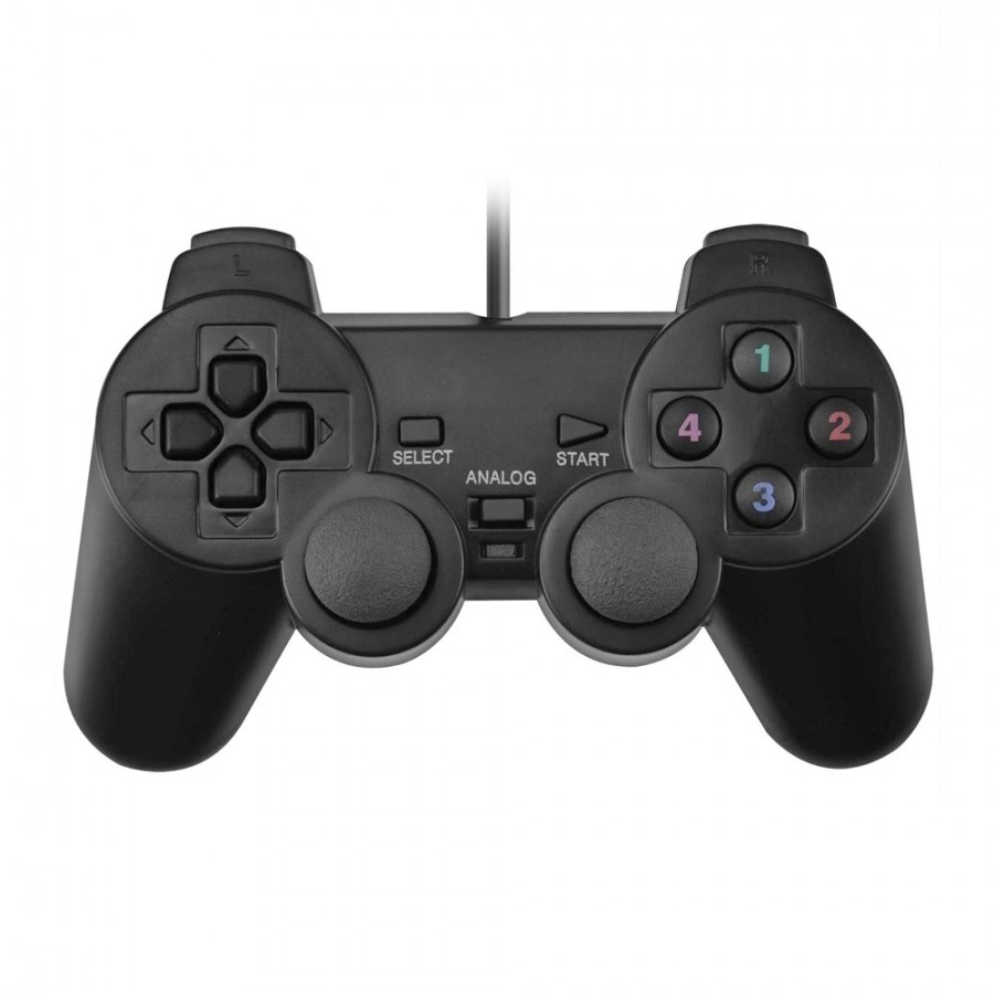 Ενσύρματο Gamepad για PC Μαύρο με δόνηση και εργονομικός σχεδιασμός (13011)