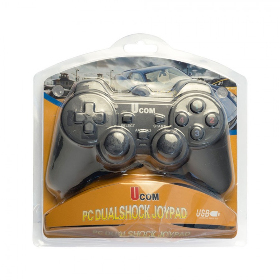 Ενσύρματο Gamepad για PC Μαύρο με δόνηση και εργονομικός σχεδιασμός (13011)