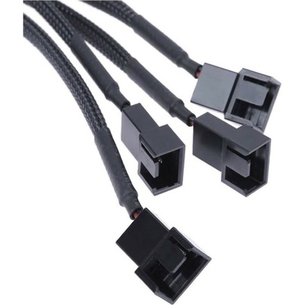 De Tech 4-Pin Molex female - 4x 4-Pin pwm male Cable 0.3m Μαύρο (18322)