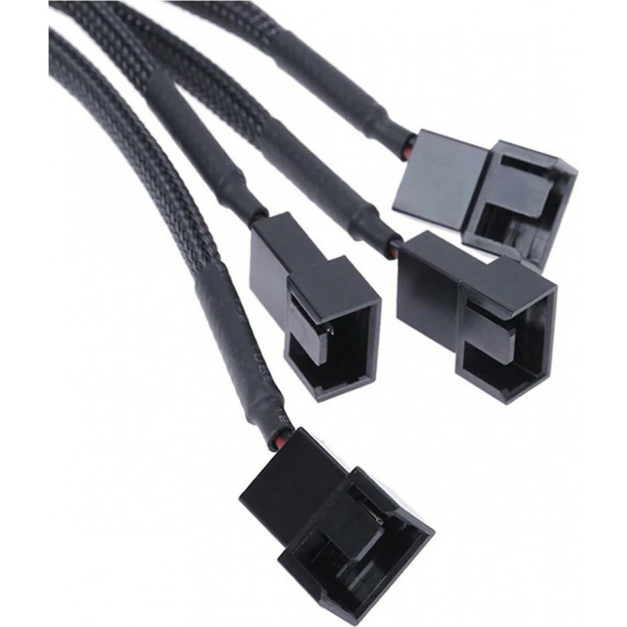 De Tech 4-Pin Molex female - 4x 4-Pin pwm male Cable 0.3m Μαύρο (18322)