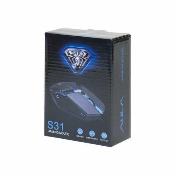 Aula S31 RGB Gaming Ποντίκι με καλώδιο USB Μαύρο (739)