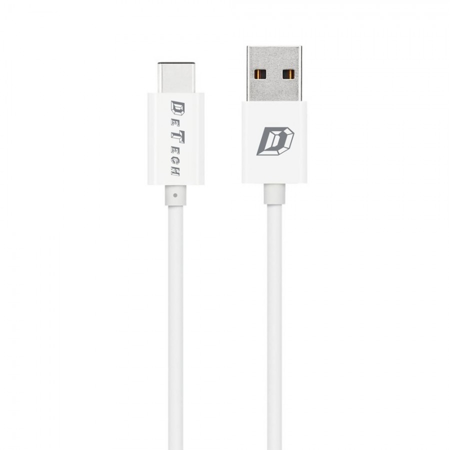 De Tech Φορτιστής με Θύρα USB-A και Καλώδιο USB-C Λευκός (DE-28C)14135