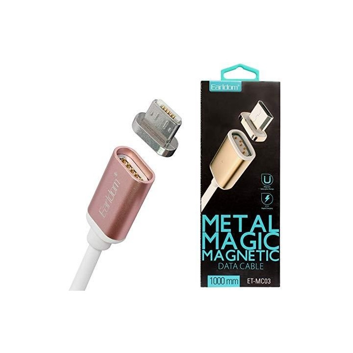 Earldom Magnetic / Regular USB 2.0 to micro USB Cable Silver 1m (ET-MC03)