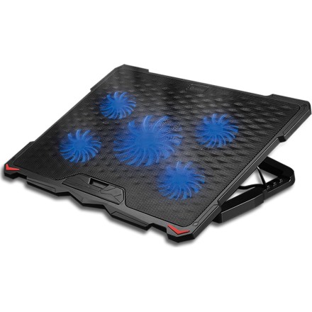 Omega Cooling Pad για Laptop έως 18" με 5 Ανεμιστήρες και Φωτισμό (PLCP5FB)