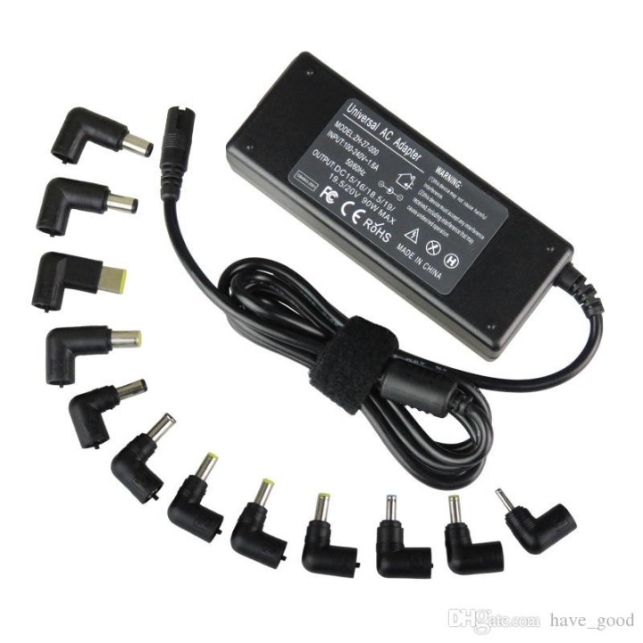 Universal Φορτιστής Laptop 90W με Καλώδιο Τροφοδοσίας και με 12 σετ βυσμάτων