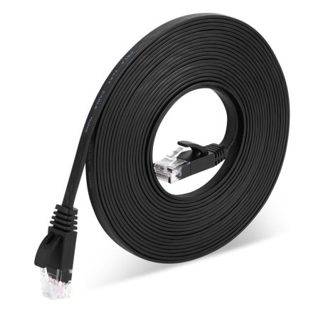 Cable LAN Cat: 6 FLAT 3.0 m DeTech καλώδιο δικτύου 3 μέτρα πλακέ cat6 χρώμα γαλάζιο