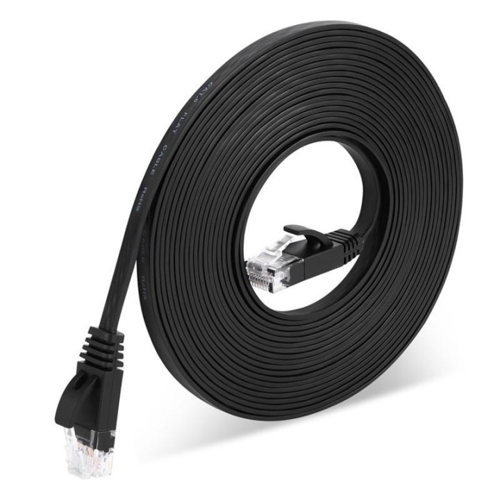 Cable LAN Cat: 6 FLAT 3.0 m DeTech καλώδιο δικτύου 3 μέτρα πλακέ cat6 χρώμα γαλάζιο